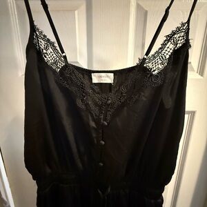Black silk & lace jumpsuit
